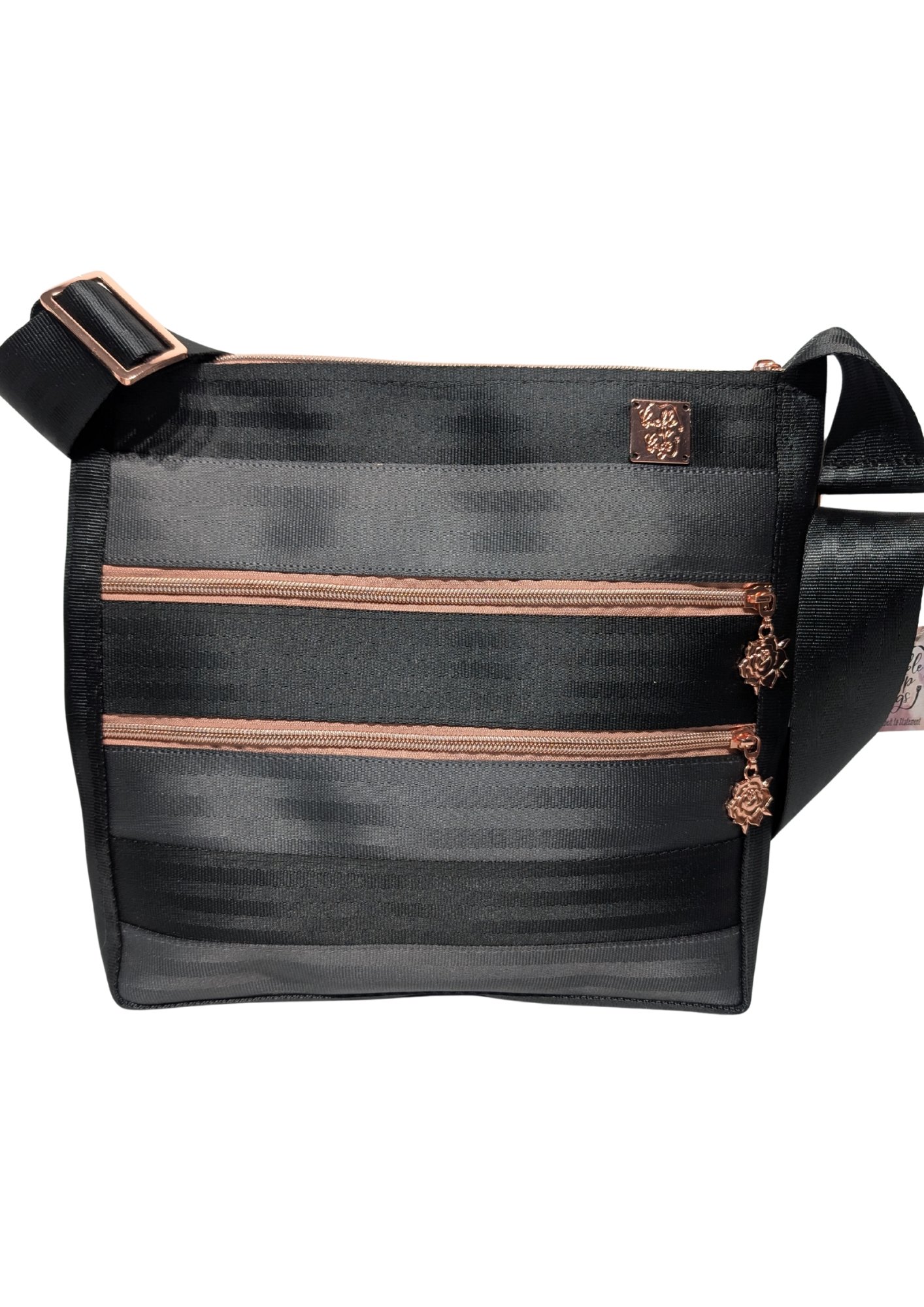 Charcoal Grey and Black Garnet Crossbody Bag