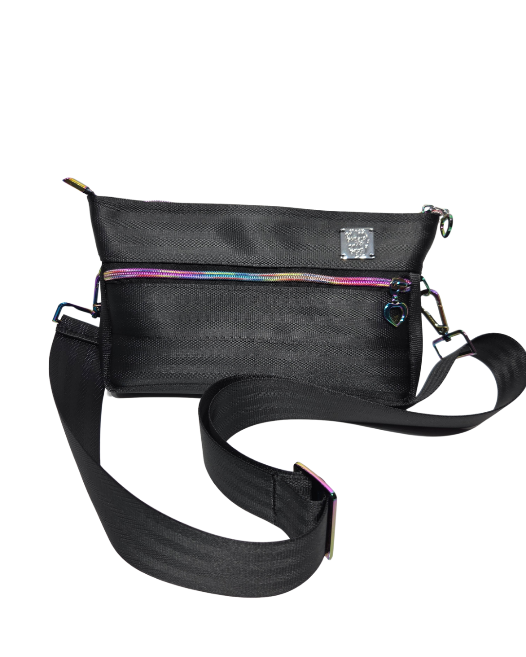 Black and Rainbow Lava Fanny Pack